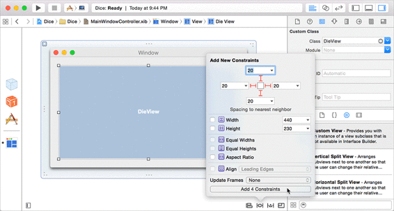 Adding constraints