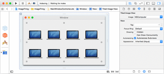 The @IBDesignable ImageTilingView with @IBInspectable image in Xcode