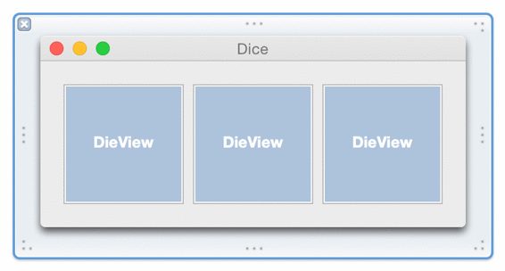 Three DieView make Dice