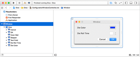 ConfigurationWindowController controls arranged