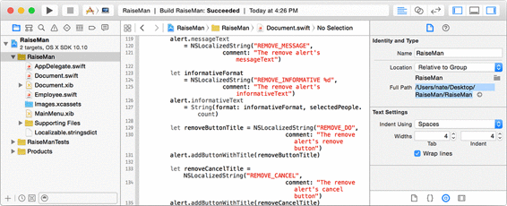 Finding RaiseMan’s source directory in Xcode