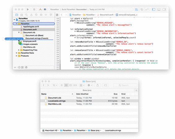 Adding Localizable.strings to the project