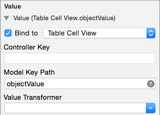 Binding the text field’s value