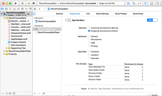 Application entitlements