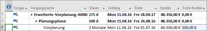 Erfassen von festen Kosten