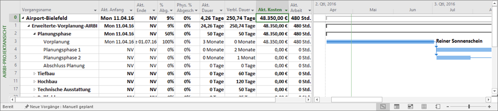 Erfassen von aktuellen Werten in der Tabelle »Überwachung«