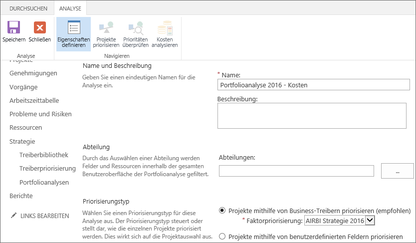 Eigenschaften der Kostenanalyse