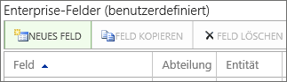 Schaltfläche zur Erstellung eines neuen Enterprise-Feldes