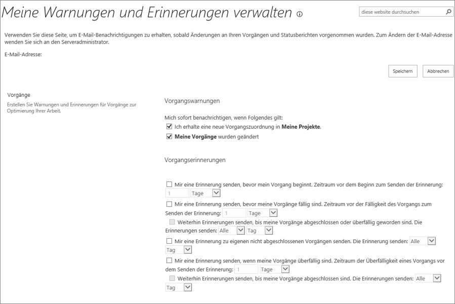 Meine Warnungen und Erinnerungen verwalten