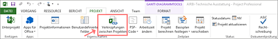 Aufruf des Dialogs »Verknüpfung zwischen Projekten«