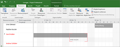 Anzeige von weiteren Projekten in der Ansicht »Teamplaner«