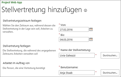 Stellvertretung erstellen