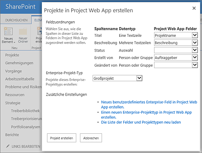 Projekt erstellen