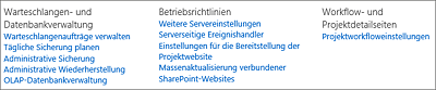 PWA-Einstellungen in der SharePoint-Zentraladministration