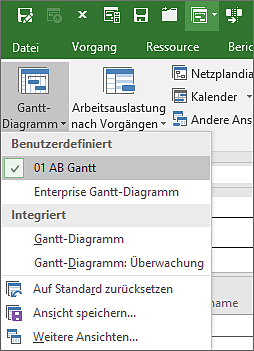 Auswahl von Enterprise-Ansichten