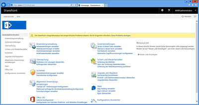 SharePoint-Zentraladministration: Farmkonfiguration (9)