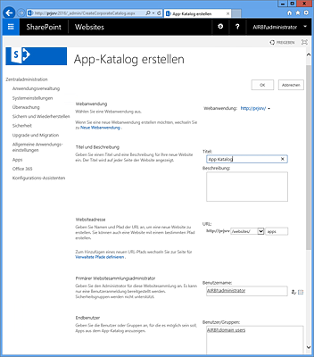 App-Katalogwebsite erstellen