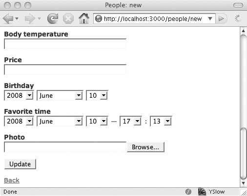 A file field in the person form