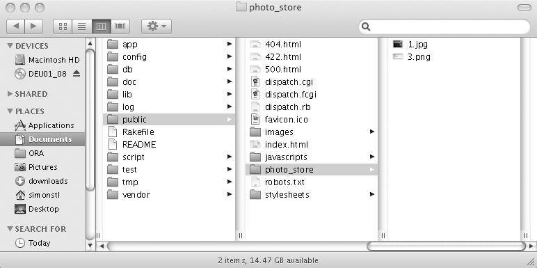 Stored photos in the public/photo_store directory