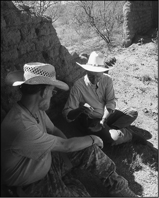 Dwight and Dan communicating with spirits at Gleeson ghost town.