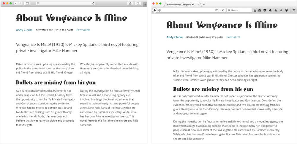 All browsers that support column-span:all will render those two columns, but browsers like Firefox that don’t will adding padding to the section instead.