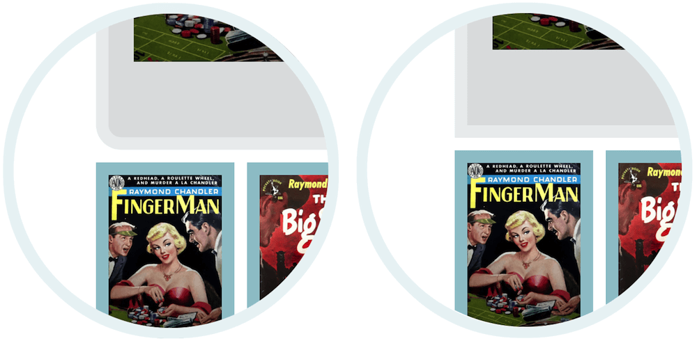 By selectively rounding only the top-left and top-right corners, we visually link the book covers to their descriptions.