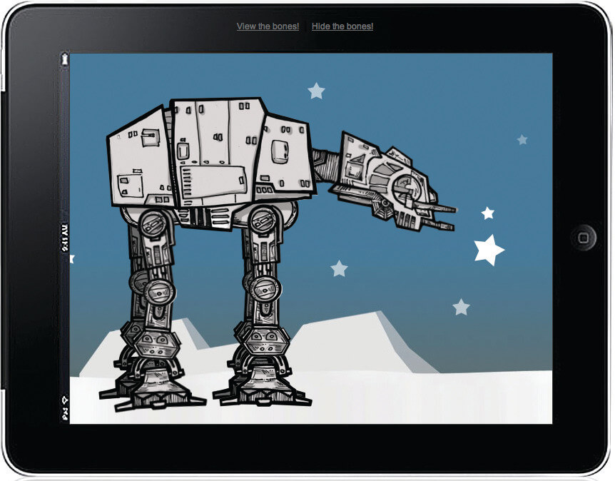 Anthony Calzadilla uses translate and rotate to create his ‘Pure CSS3 AT-AT Walker’ from Star Wars. Be honest, admit it — Star Wars was the real reason you wanted to learn CSS.