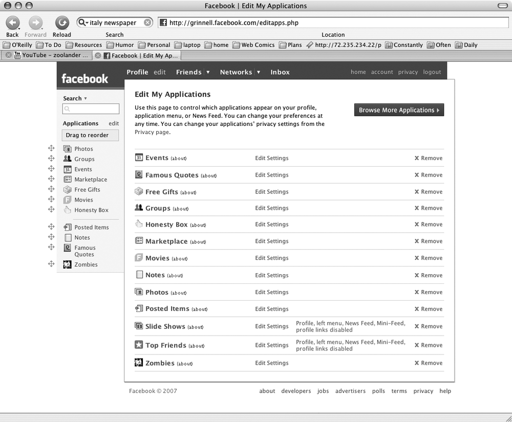 Facebook’s application editor