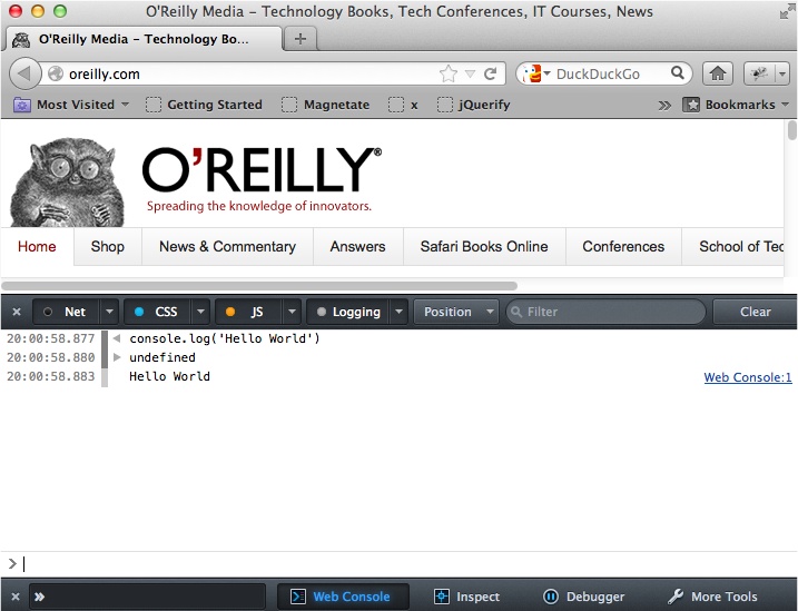 Firefox JavaScript console