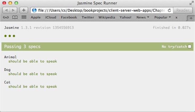 Jasmine run example