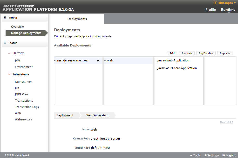 JBoss web admin