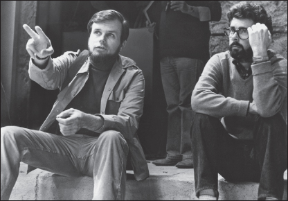 Gary Kurtz, here with Lucas on the throne room set from Star Wars, was four years Lucas’s senior and had the Vietnam experience he was looking for in a producer for Apocalypse Now.