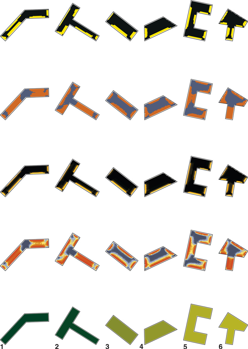 Figure 7.37 Large office mixed shapes for Phoenix at 1:500 (approximate).