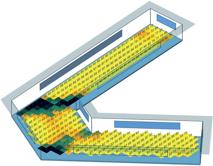 Figure 7.39 Axonometric view of a small U-shaped office in New York.