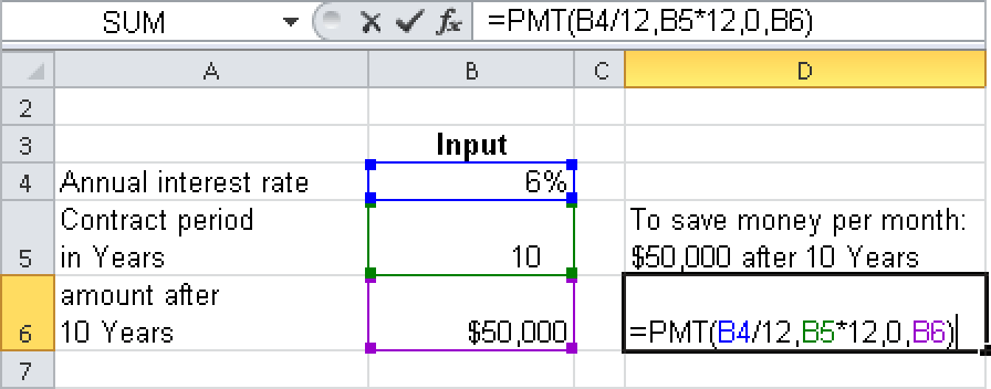 If you press the F2 key to open the cell for editing, all references in the formula and on the sheet are shown in different colors.