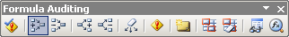 The Formula Auditing toolbar.