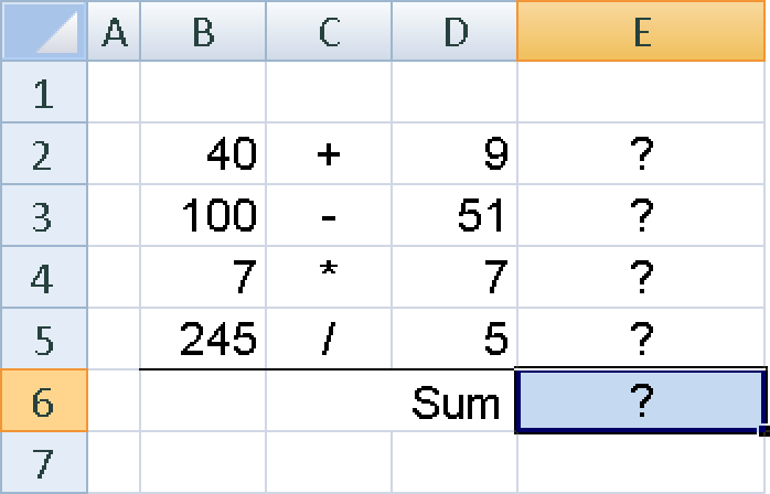 The results of the four calculations must be added.