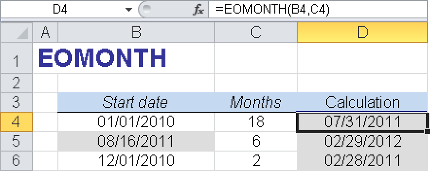 Calculating the due date of a loan.