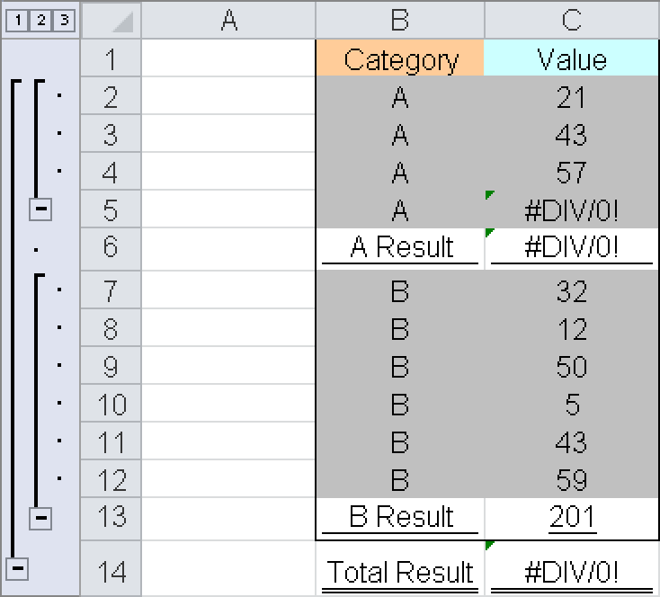 The SUBTOTAL() function cannot ignore the errors.