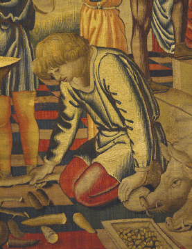 Castello Sforzesco: after Bramantino, December from the Trivulzio Months, tapestry (detail).