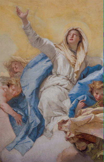 Oratorio della Purità: Giovanni Battista Tiepolo, Assumption of the Virgin (detail).