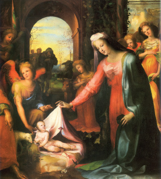 San Martino: Domenico Beccafumi, Nativity (detail).