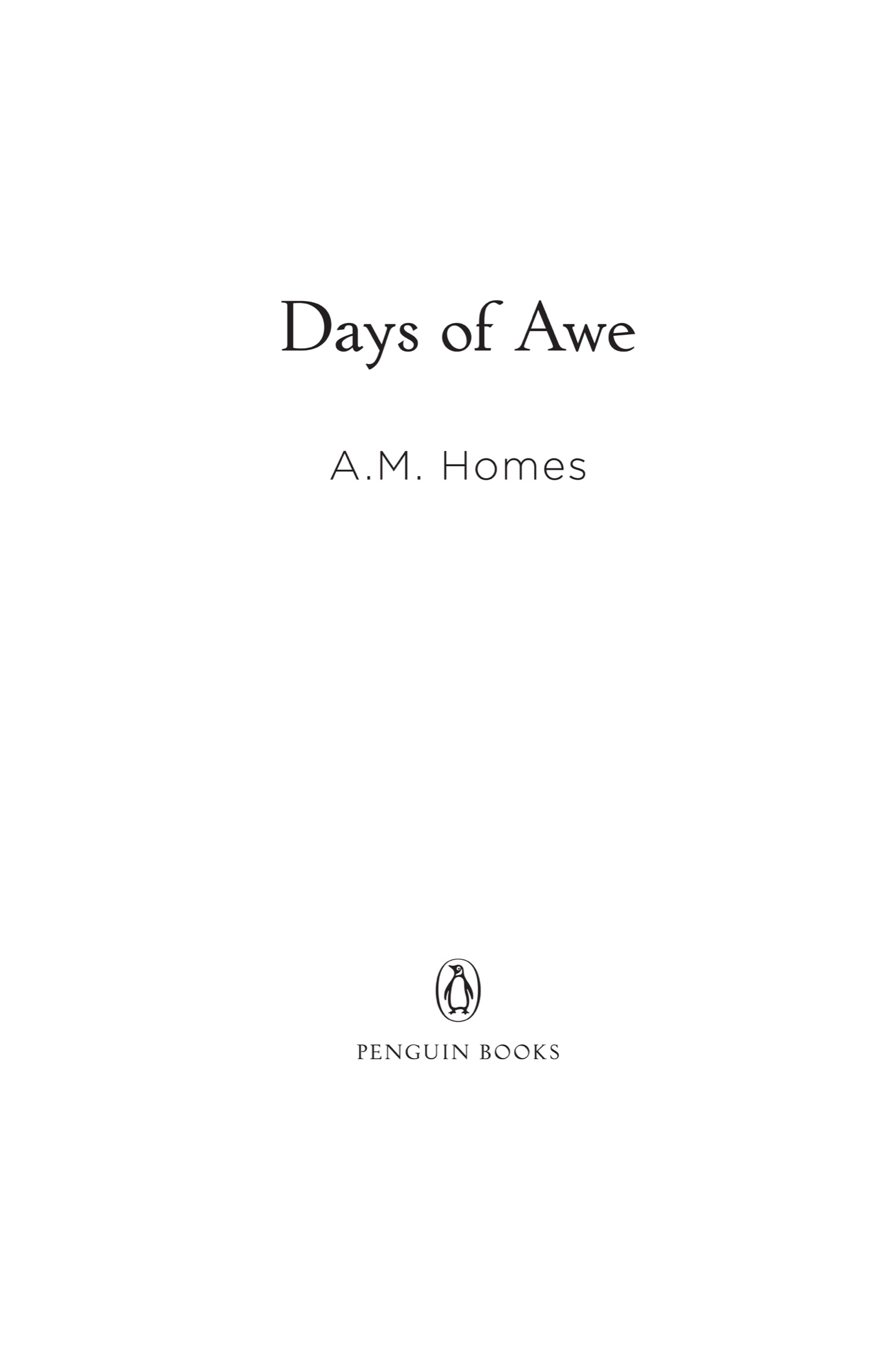 Book title, Days of Awe, Subtitle, Stories, author, A. M. Homes, imprint, Viking