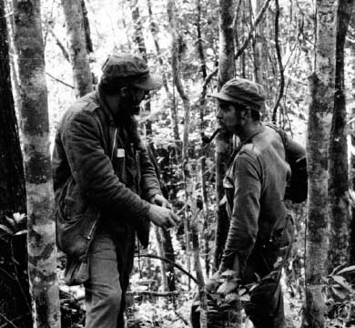 With Fidel Castro in the Sierra Maestra, 1957.