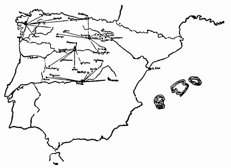 Map of Archbishoprics and Bishoprics of Northern Spain