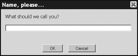 A typical prompt window