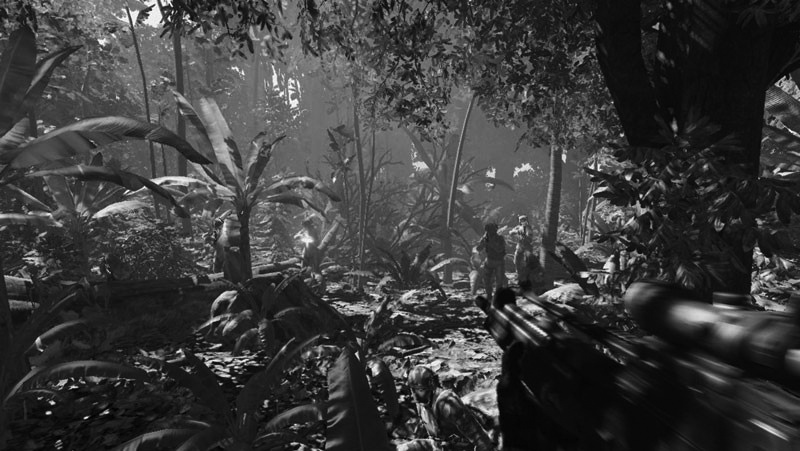 A scene from Crysis, which will take the FPS genre to a new level of realism with its graphics and reactions to the physical environment