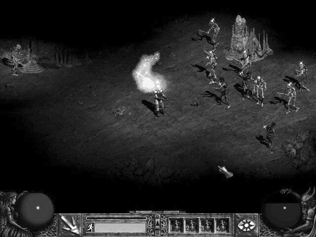 Diablo II, in which the player has the choice of single or multiplayer mode