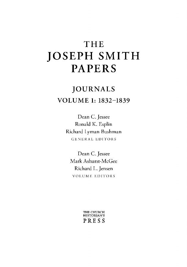 The Joseph Smith Papers: Journals