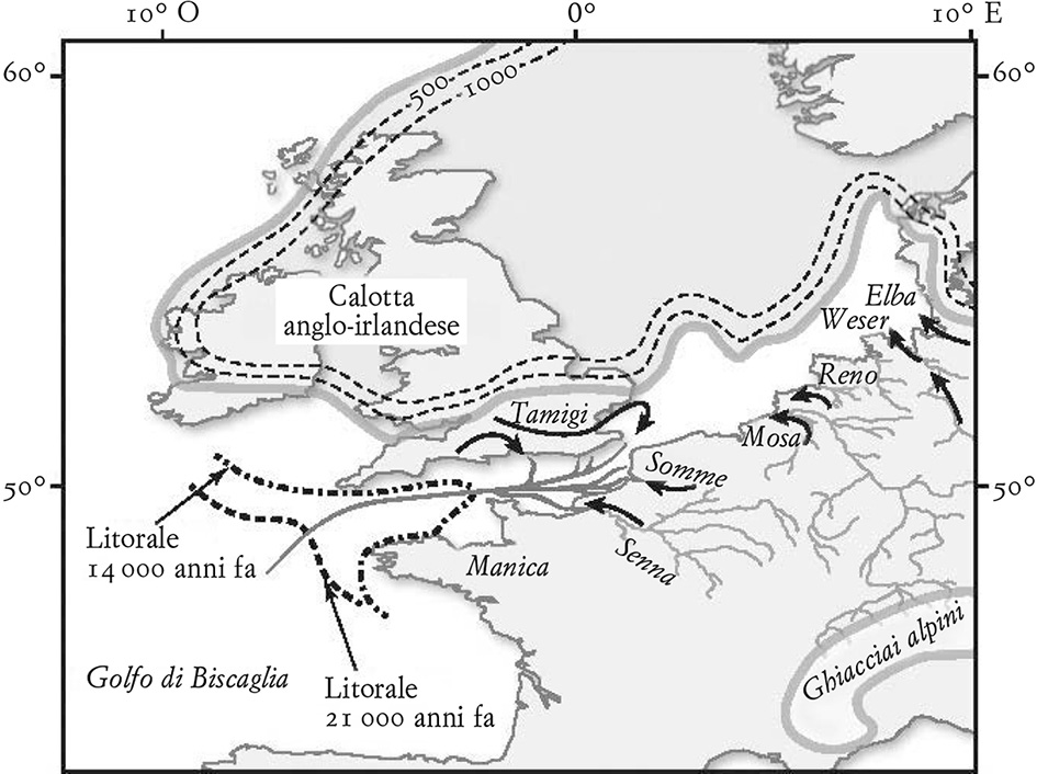 Sistema di corsi d’acqua che si gettavano tutti nel fiume Manica.